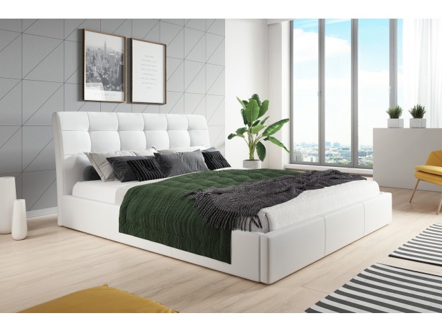 Łóżko tapicerowane ALDO pod materac 180x200 cm, z pojemnikiem na pościel