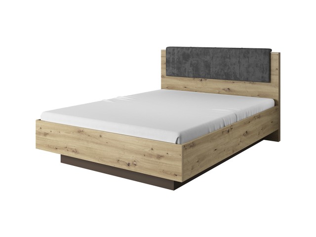 Łóżko sypialniane ARCO 160x200 cm z pojemnikiem, ze stelażem, Dąb artisan, System ARCO