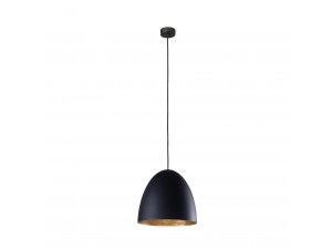 Lampa wisząca tuba nad stół- EGG M- kolor czarny/złoty, średnica 39 cm