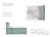 Łóżko kontynentalne DIVALO z powierzchnią spania 160 x 200 cm