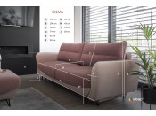 Kanapa, Sofa SILVA 236 cm, Rozkładana, Sprężyny, Pianka HR