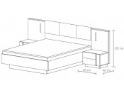 Łóżko sypialniane ARCO 160x200 cm z pojemnikiem, ze stelażem, Dąb artisan, System ARCO