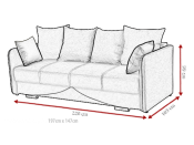 Kanapa IGA 220 cm, Rozkładana, Sprężyny na całej powierzchni spania